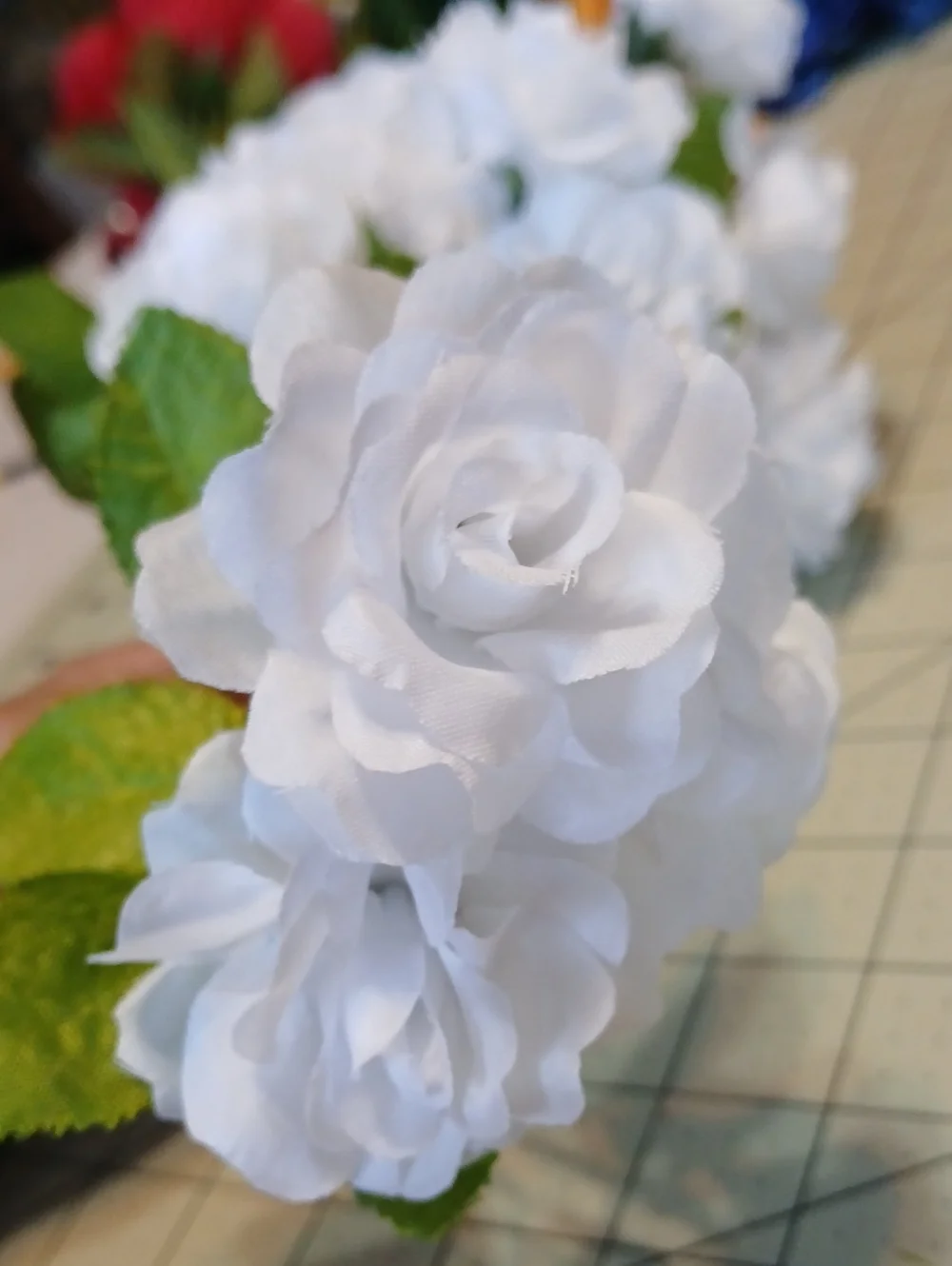 White Artificial Mini Rose Bouquet